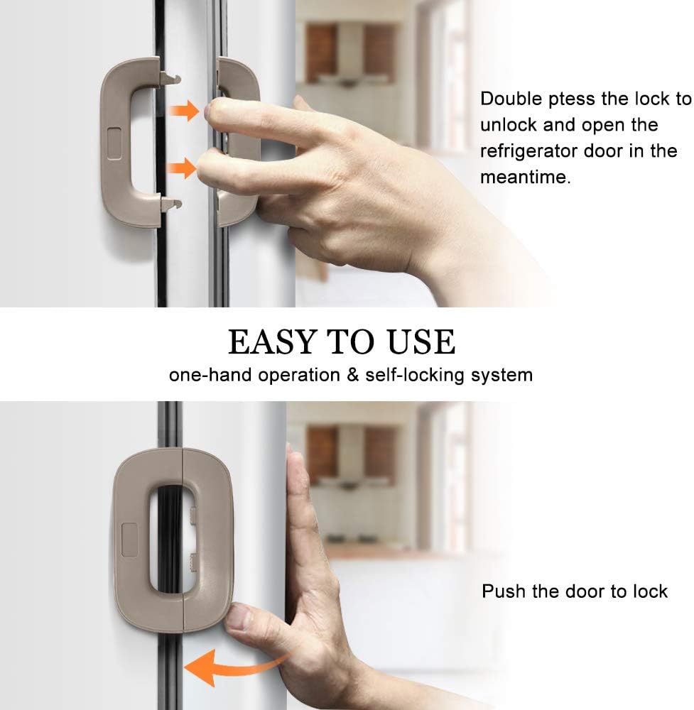 Child Safety Refrigerator & Cabinet Lock – Adjustable Fridge Door Latch