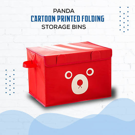 Cartoon Panda Foldable Storage Box – Kids Toy Organizer Bin with Lid